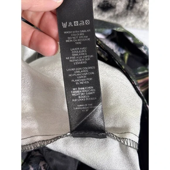 Asos‎ Pants Womens Size 4 Floral Straight Leg Polyester Hippie Career Flower - Picture 11 of 13